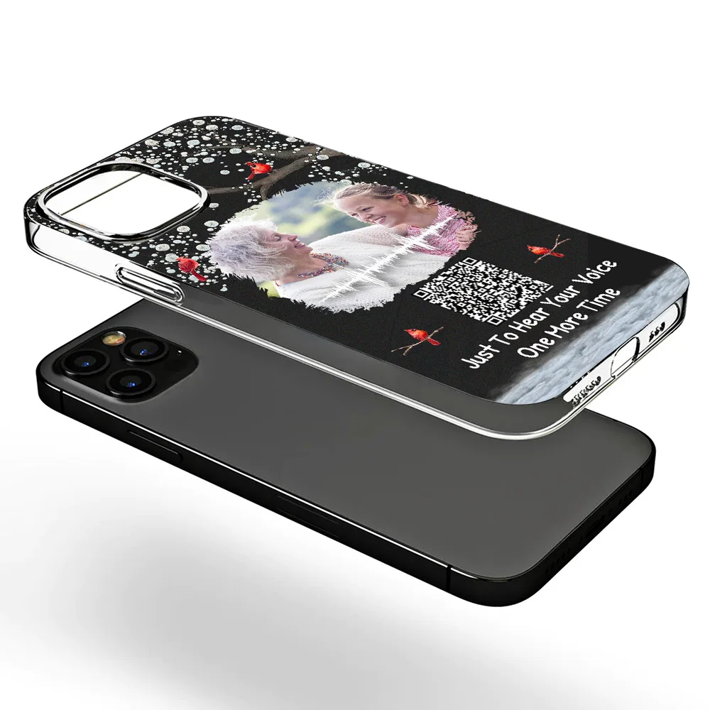 Custom Photo Memorial Soundwave Voice Recording QR Code - Personalized Clear Phone Case - Image 4