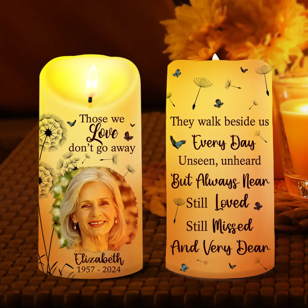 Custom Photo Memorial Still Loved Still Missed And Very Dear - Personalized Flameless LED Candle - Image 2