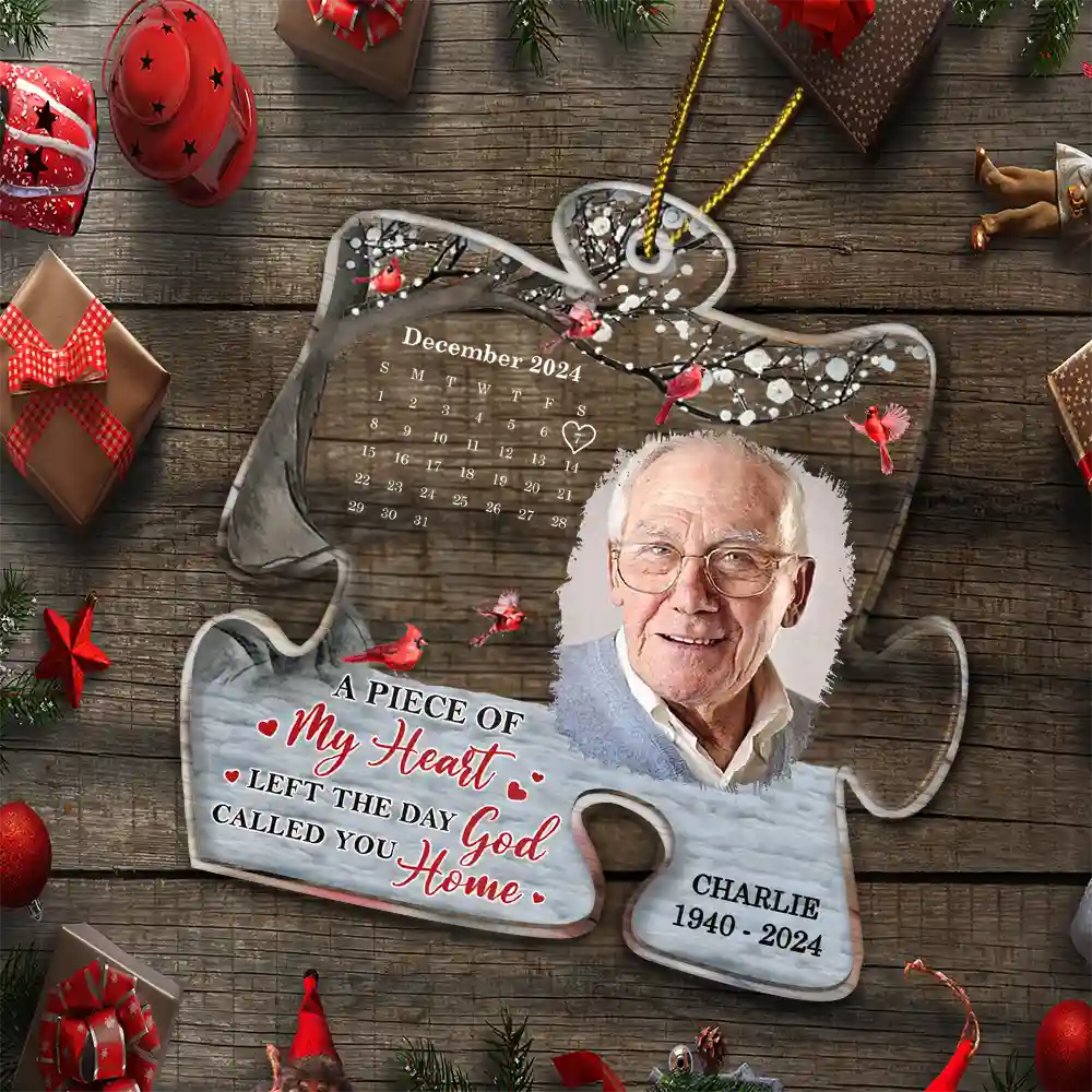 Custom Photo Memorial The Day God Called You Home Calendar - Personalized Custom Shaped Acrylic Ornament - Image 5