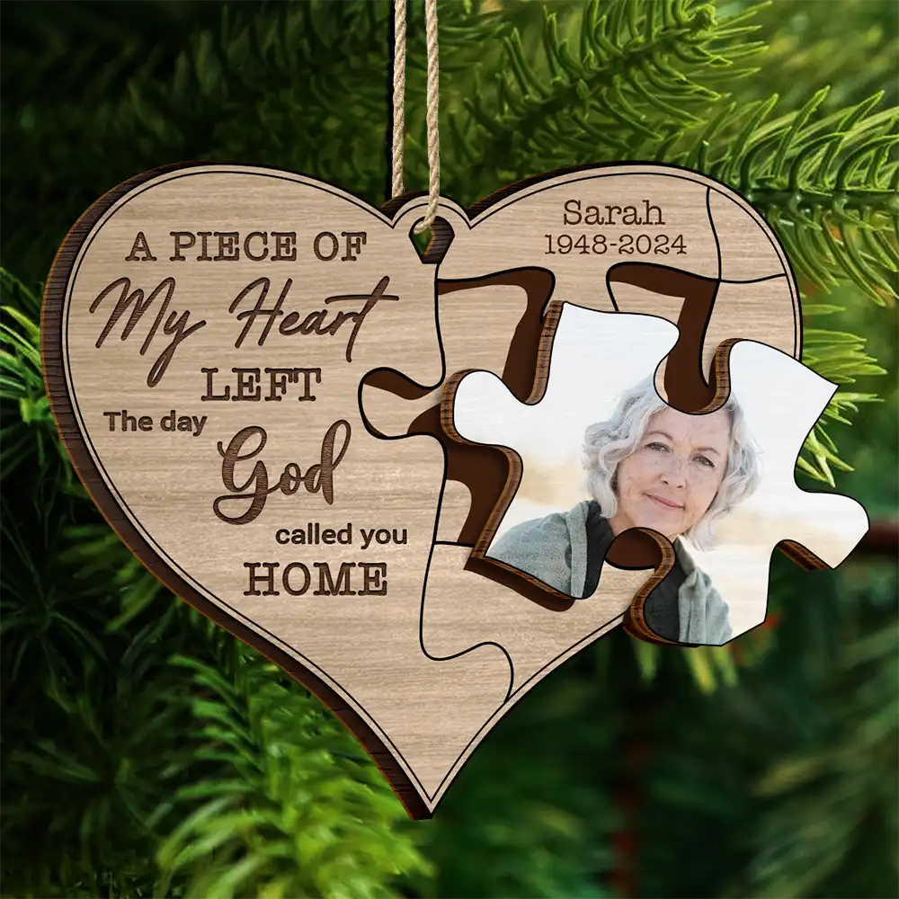 Custom Photo Memorial The Day God Called You Home - Personalized 2-Layered Wooden Ornament - Image 4