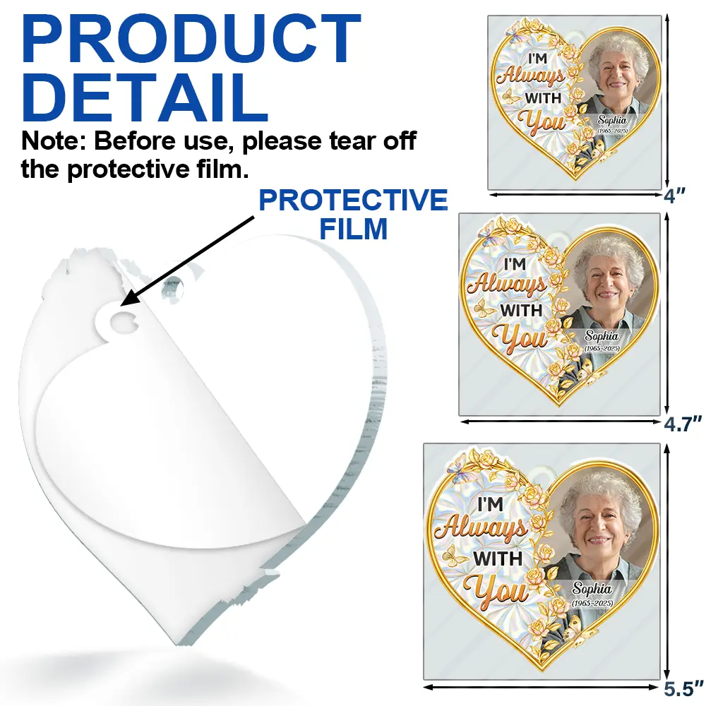 Custom Photo Memorial The Moment Your Heart Stopped - Personalized Custom Shaped Acrylic Ornament - Image 6
