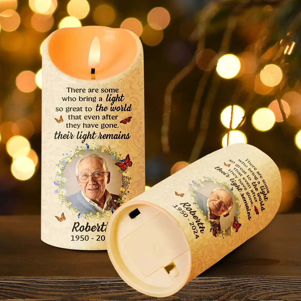 Custom Photo Memorial There Are Some Who Bring A Light - Personalized Flameless LED Candle - Image 4