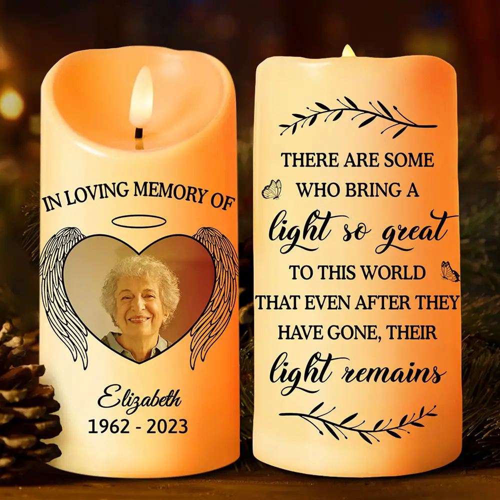 Custom Photo Memorial There Are Some Who Bring A Light So Great - Personalized Flameless LED Candle - Image 2