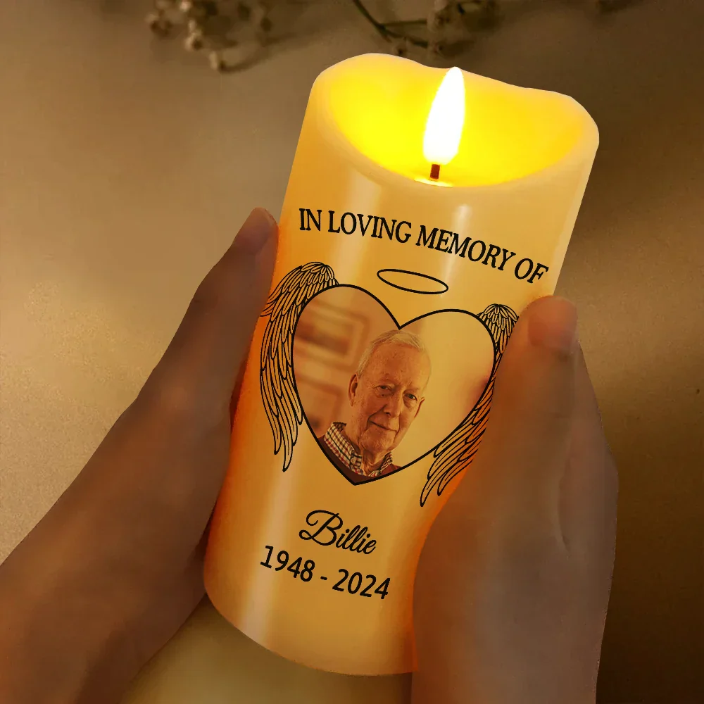 Custom Photo Memorial There Are Some Who Bring A Light So Great - Personalized Flameless LED Candle - Image 3