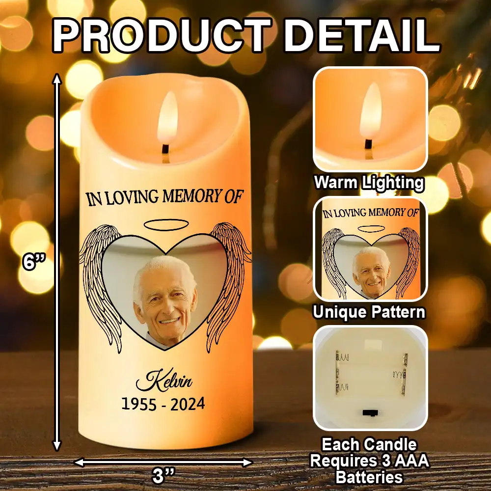 Custom Photo Memorial There Are Some Who Bring A Light So Great - Personalized Flameless LED Candle - Image 5