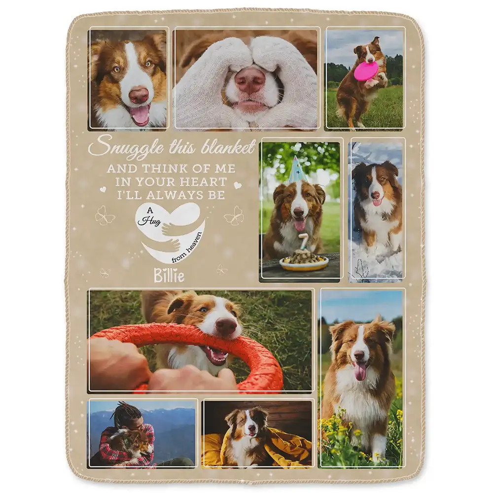 Custom Photo Memorial Think Of Me In Your Heart - Personalized Fleece Blanket, Sherpa Blanket - Image 2