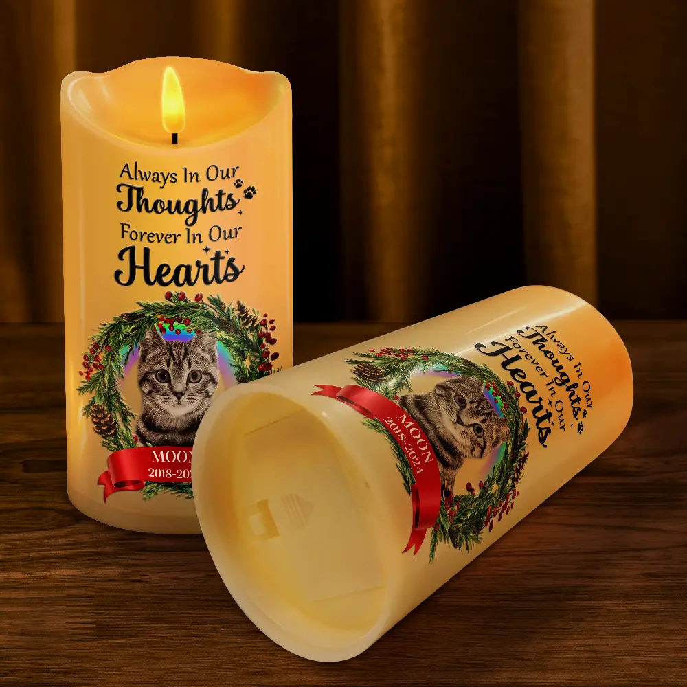 Custom Photo Memorial This Candle Burns In Loving Memory - Personalized Flameless LED Candle - Image 5