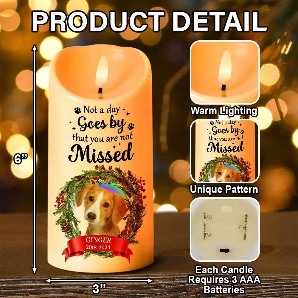 Custom Photo Memorial This Candle Burns In Loving Memory - Personalized Flameless LED Candle - Image 6