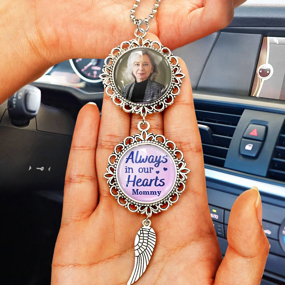 Custom Photo Memorial Walk Beside Us Everyday - Personalized Photo Pendant Charm - Image 2