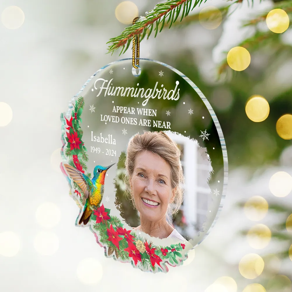 Custom Photo Memorial When Loved Ones Are Near - Personalized Custom Shaped Acrylic Ornament - Image 2