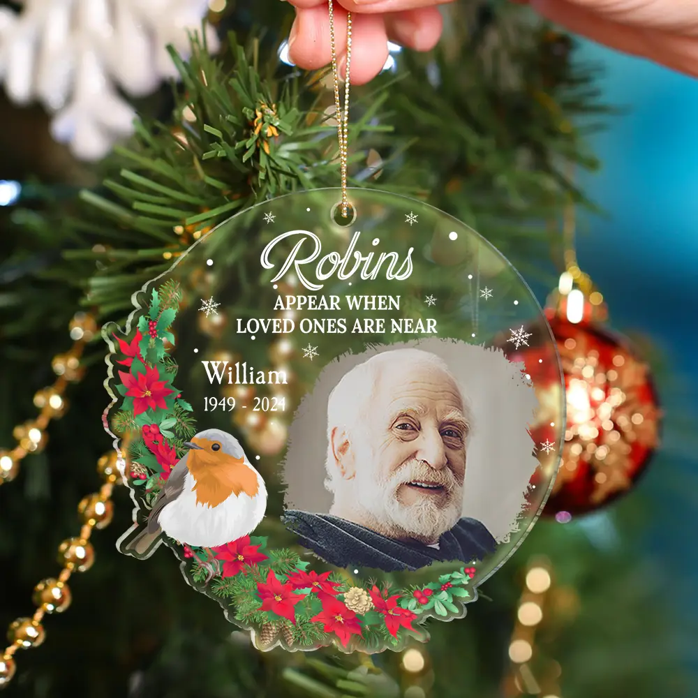 Custom Photo Memorial When Loved Ones Are Near - Personalized Custom Shaped Acrylic Ornament - Image 4