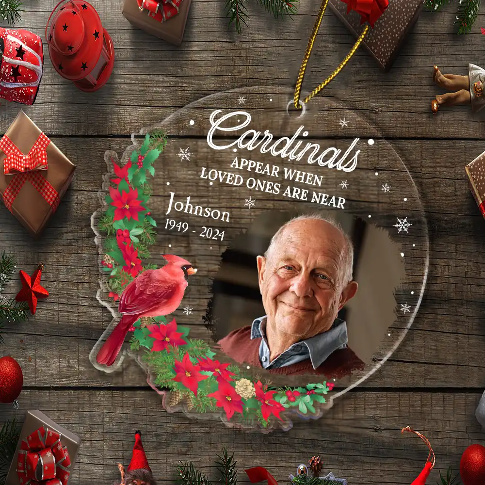 Custom Photo Memorial When Loved Ones Are Near - Personalized Custom Shaped Acrylic Ornament - Image 5