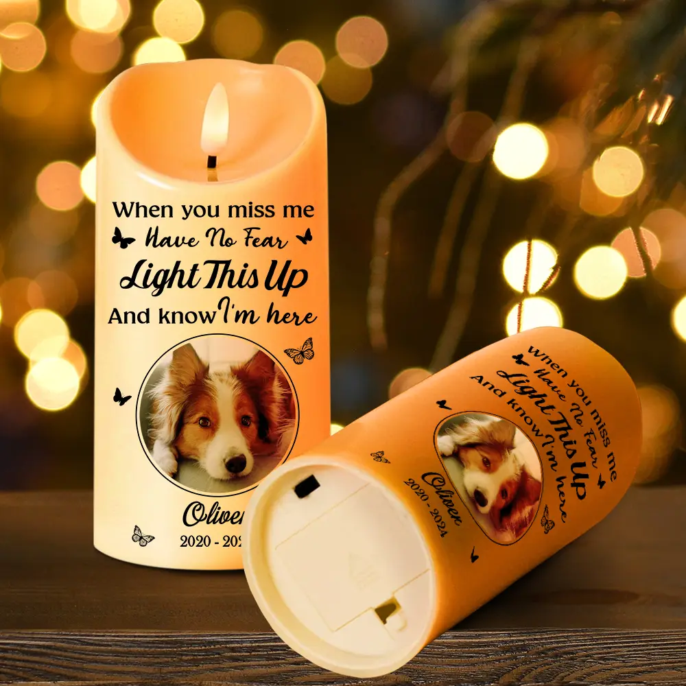 Custom Photo Memorial When You Miss Me - Personalized Flameless LED Candle - Image 4