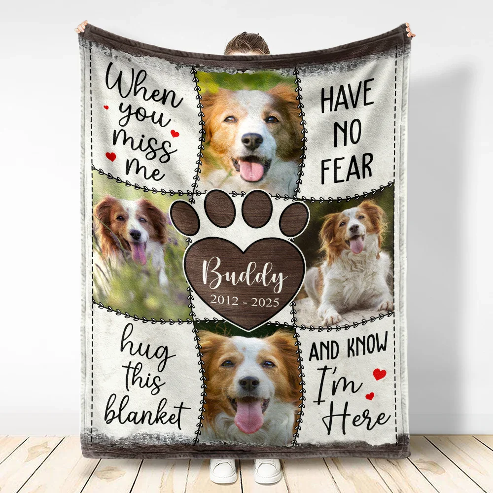 Custom Photo Memorial When You Miss Me - Personalized Fleece Blanket, Sherpa Blanket - Image 3