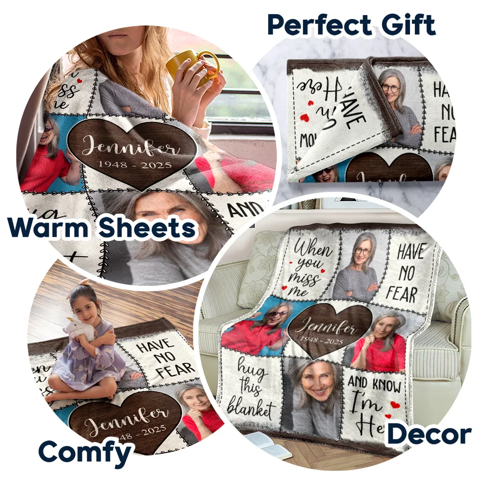 Custom Photo Memorial When You Miss Me - Personalized Fleece Blanket, Sherpa Blanket - Image 7