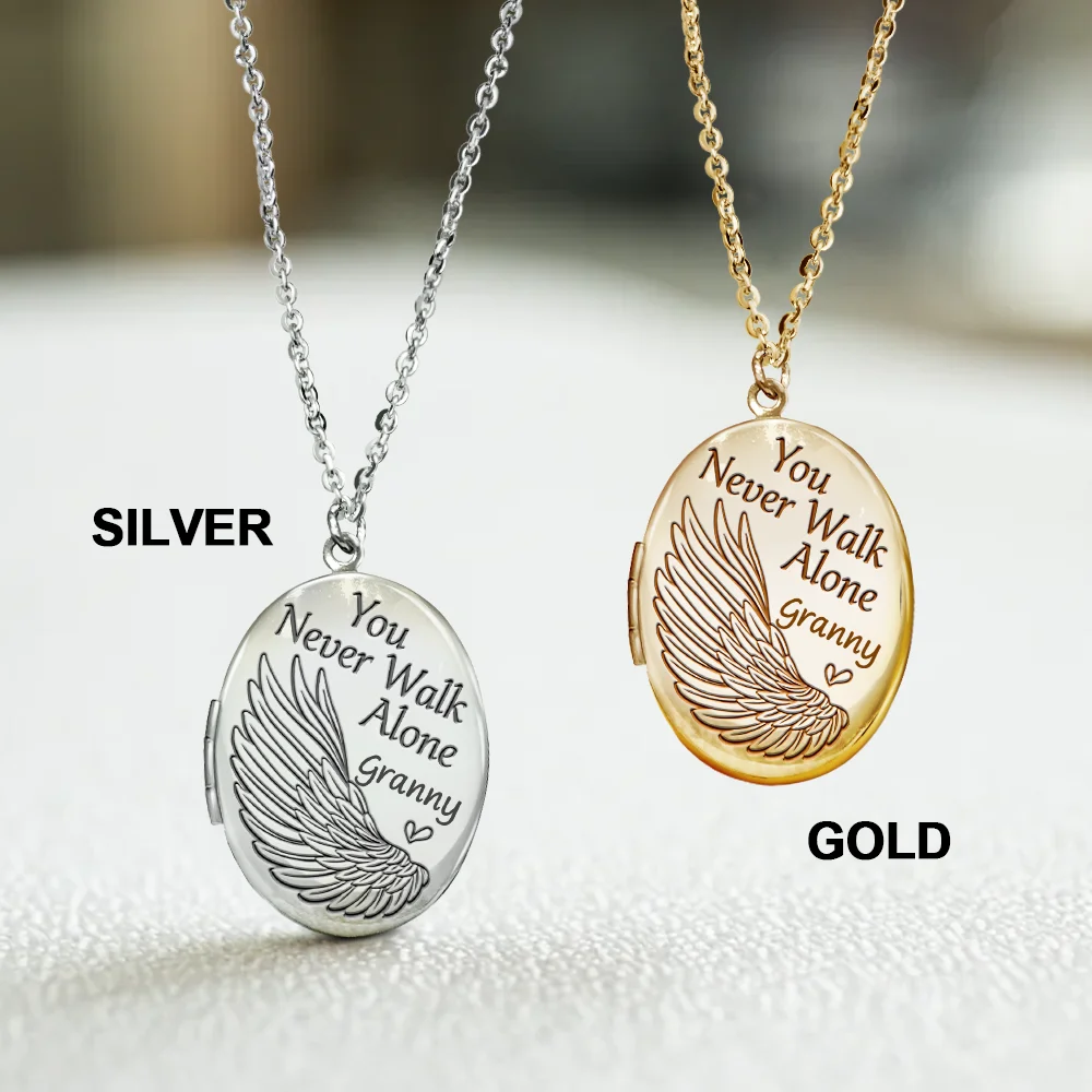 Custom Photo Memorial You Never Walk Alone - Personalized Locket Necklace - Image 3