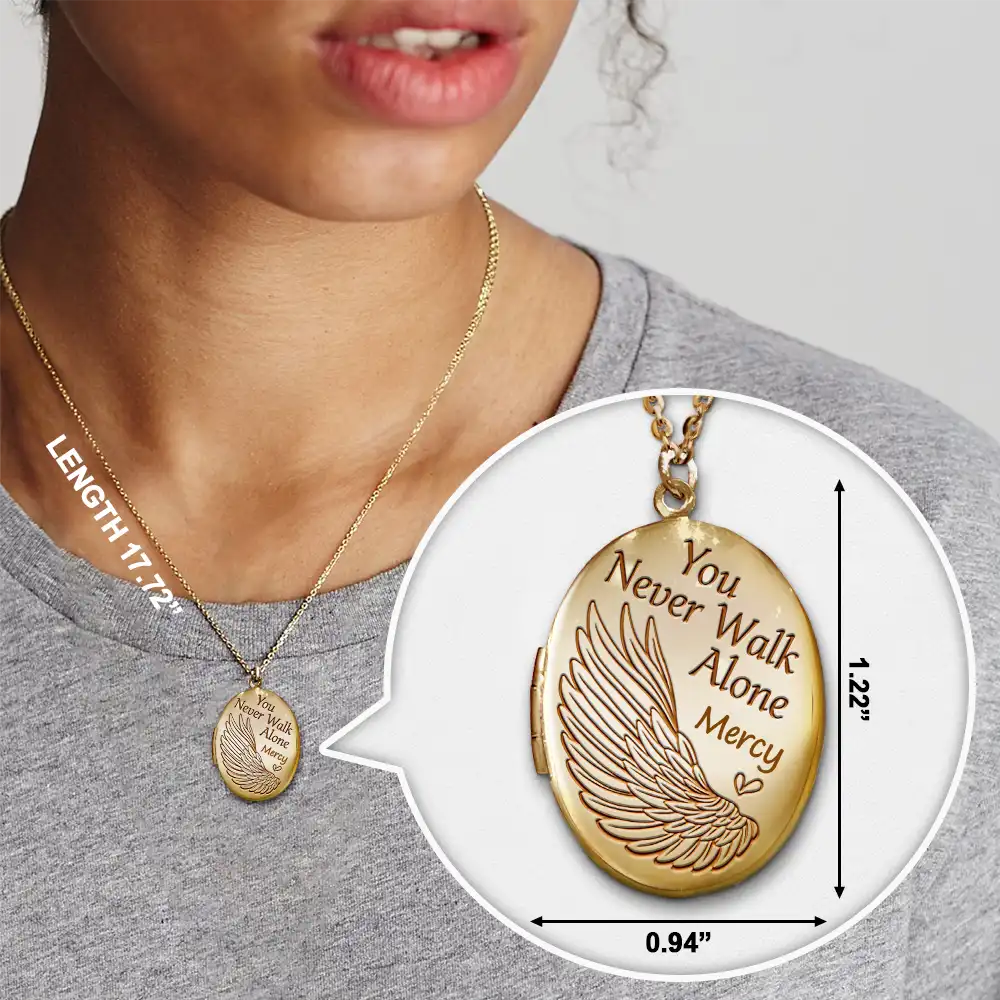 Custom Photo Memorial You Never Walk Alone - Personalized Locket Necklace - Image 6