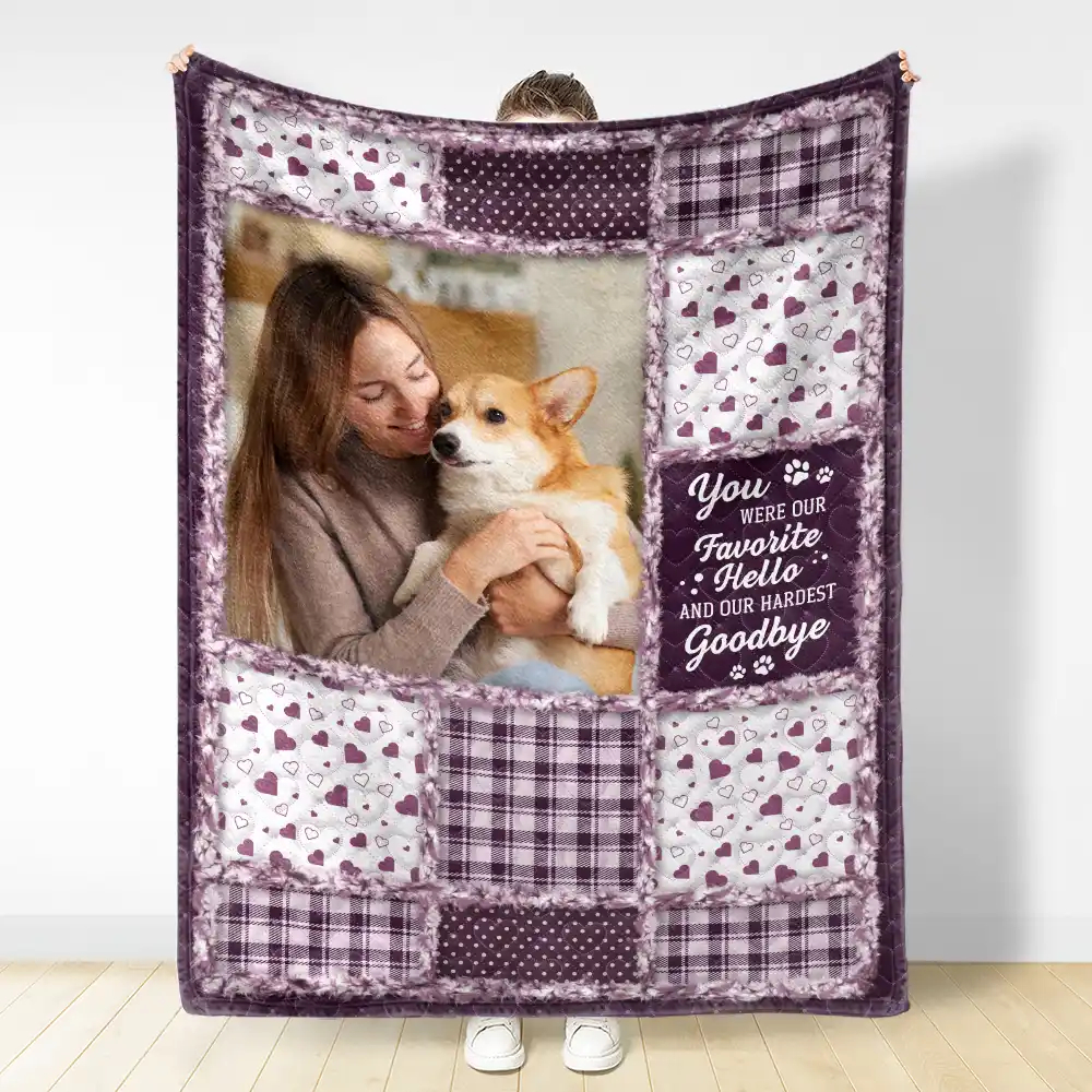 Custom Photo Memorial You Were My Favorite Hello And Hardest Goodbye - Personalized Fleece Blanket, Sherpa Blanket - Image 3