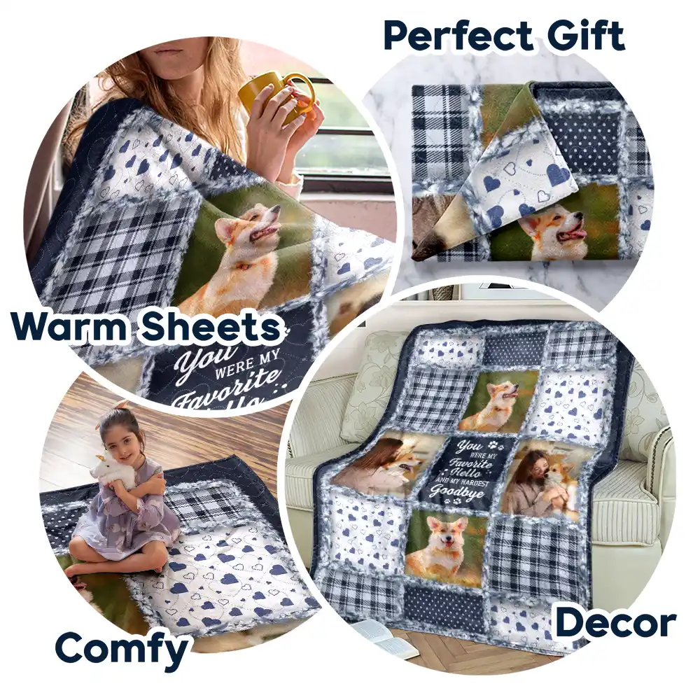 Custom Photo Memorial You Were My Favorite Hello And Hardest Goodbye - Personalized Fleece Blanket, Sherpa Blanket - Image 7