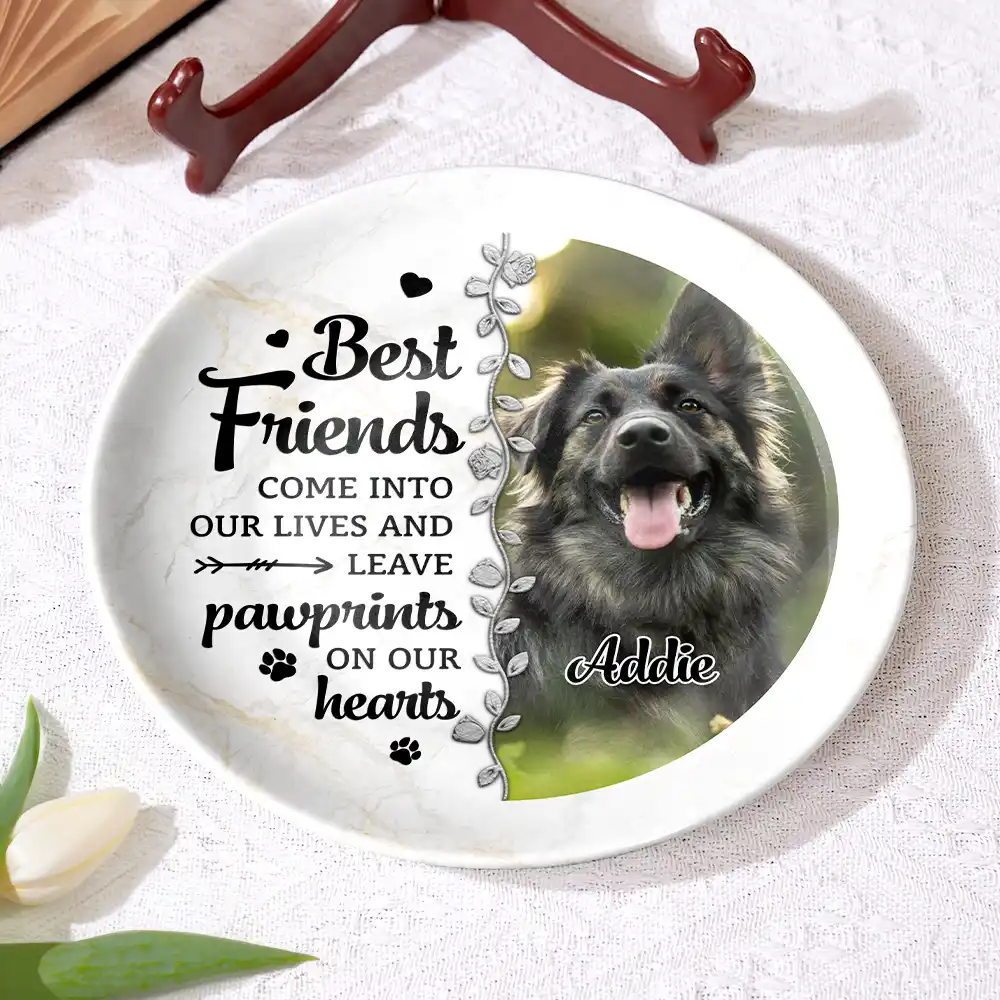 Custom Photo Memorial You Were My Favorite Hello And My Hardest Goodbye - Personalized Ceramic Plate - Image 4