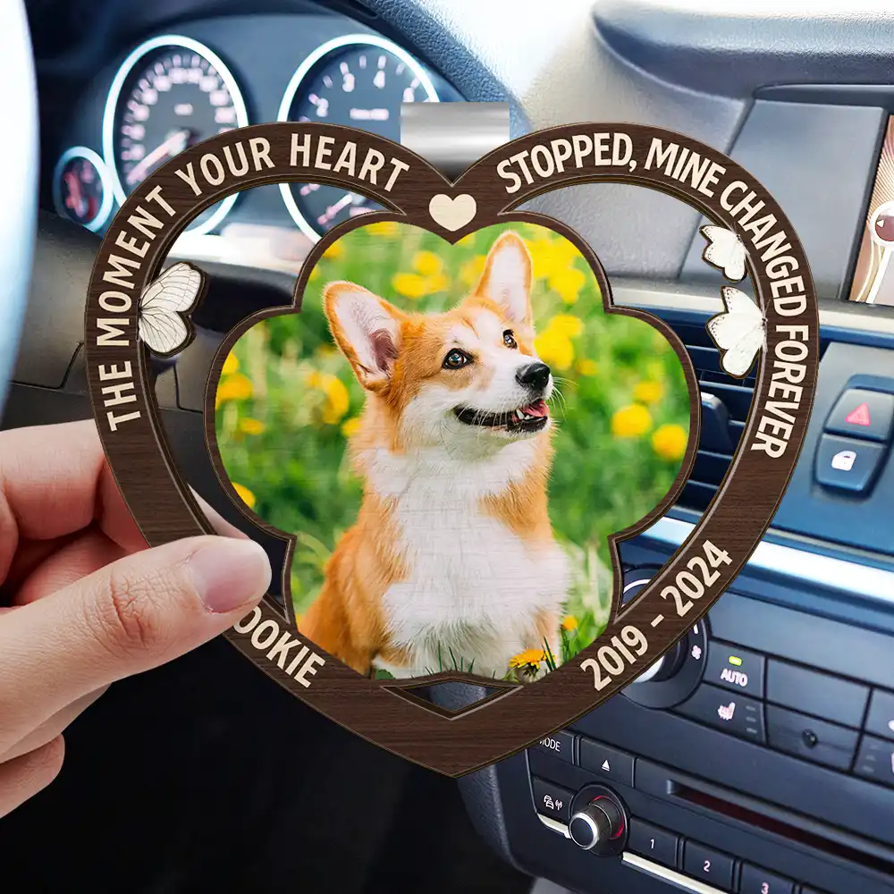 Custom Photo Memorial You Were My Favorite Hello And My Hardest Goodbye - Personalized Custom Shaped Car Visor Clip - Image 3