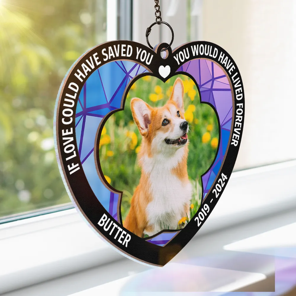 Custom Photo Memorial You Were My Favorite Hello And My Hardest Goodbye - Personalized Window Hanging Suncatcher Ornament - Image 3