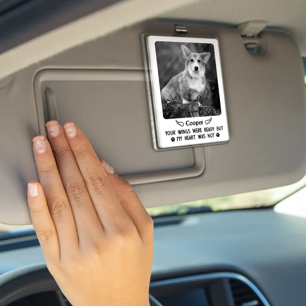 Custom Photo Memorial You Were My Hardest Goodbye - Personalized Custom Shaped Acrylic Car Visor Clip - Image 4