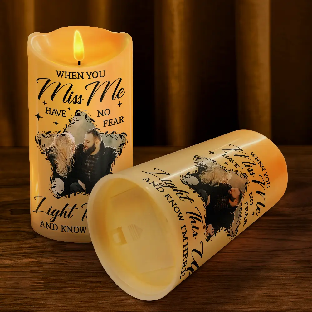 Custom Photo Memorial You Were The Light Of Our Lives - Personalized Flameless LED Candle - Image 4
