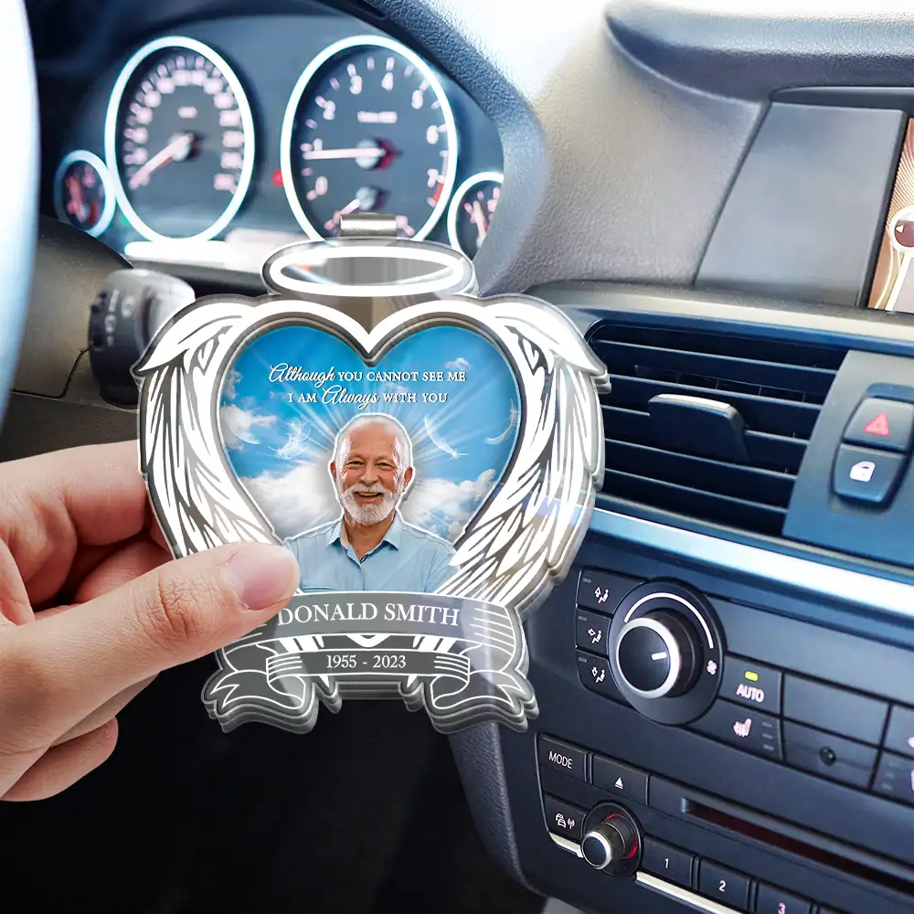 Custom Photo Memorial Your Light Will Always Shine In My Heart - Personalized Custom Shaped Acrylic Car Visor Clip - Image 4