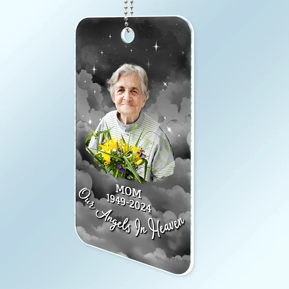 Custom Photo Memorial Your Wings Were Ready - Personalized Acrylic Car Hanger - Image 3