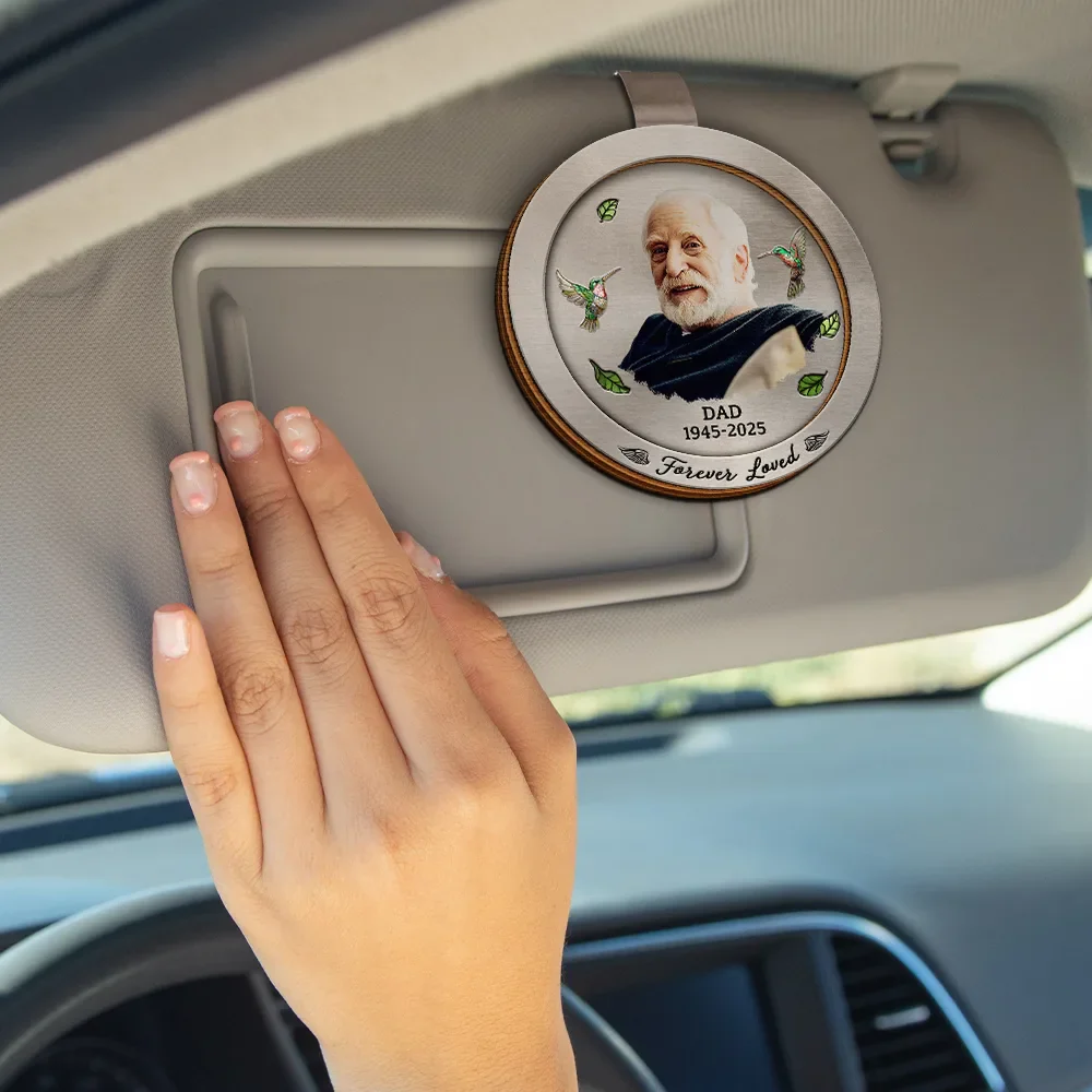 Custom Photo Memorial Your Wings Were Ready - Personalized Custom Shaped Car Visor Clip - Image 5