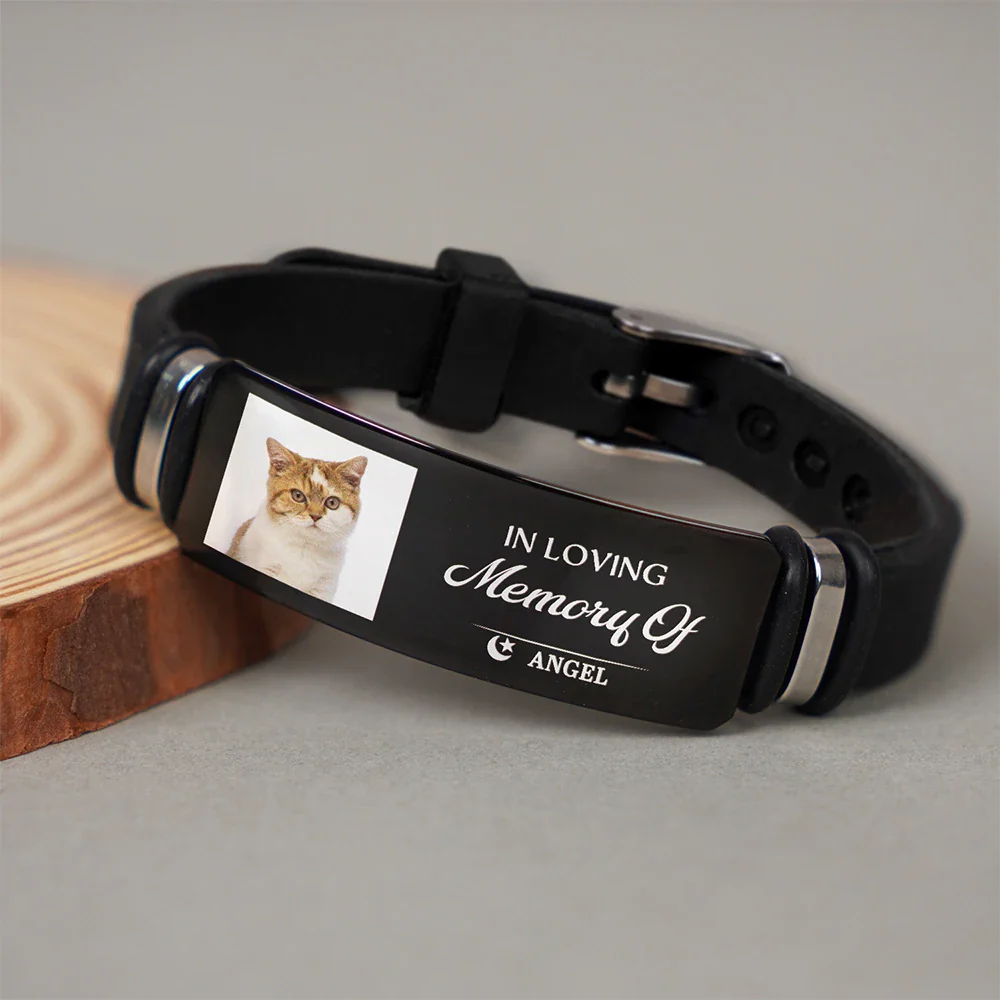 Custom Photo Memorial Your Wings Were Ready - Personalized Engraved Bracelet - Image 4