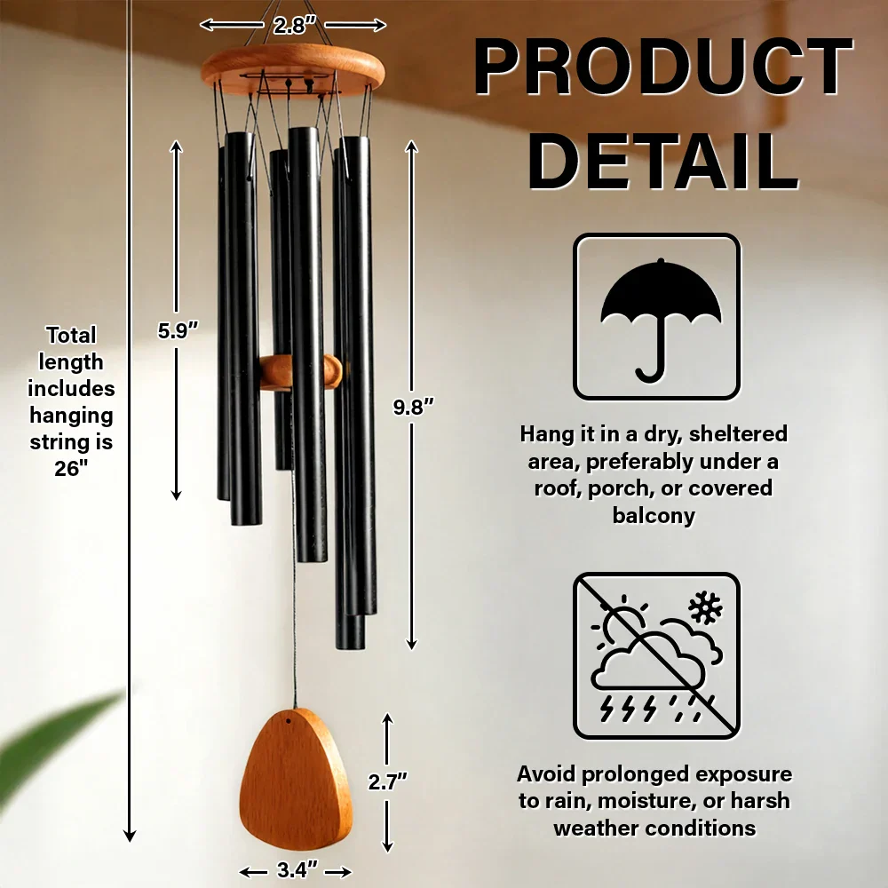 Custom Photo Memorial Your Wings Were Ready - Personalized Wind Chime - Image 6