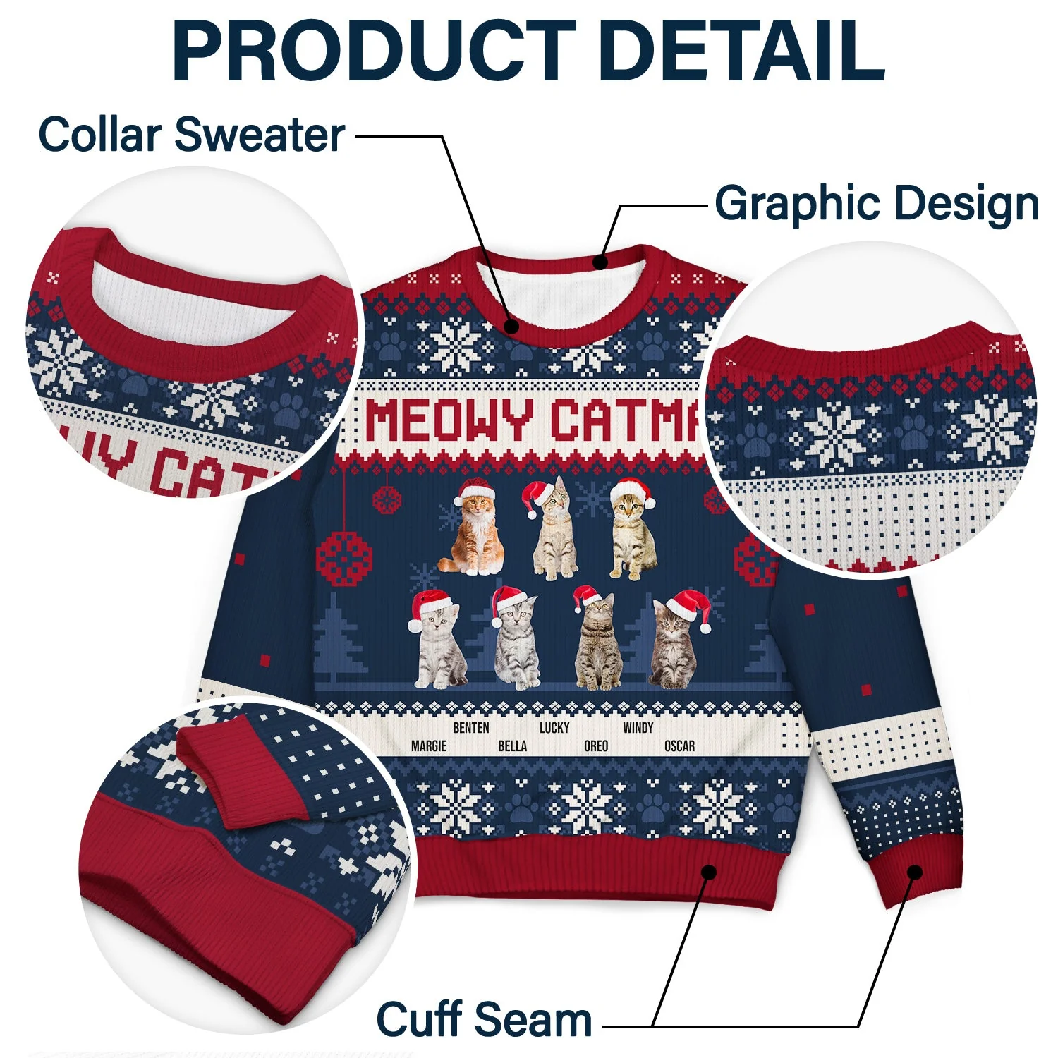 Custom Photo Meowy Catmas Is This Jolly Enough - Christmas Gift For Cat Lovers - Personalized Unisex Ugly Sweater - Image 6
