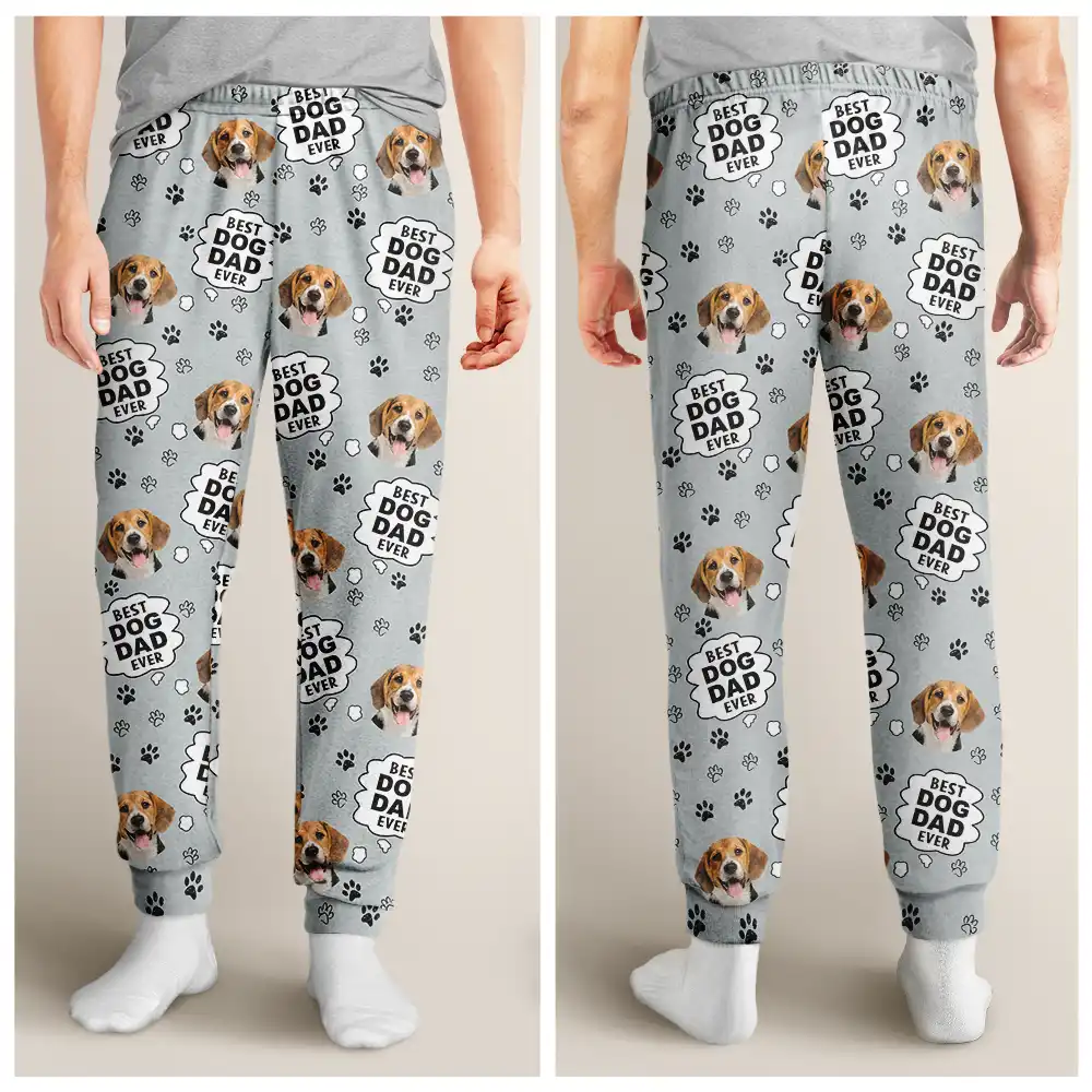 Custom Photo Meowy Catmas Merry Woofmas - Personalized Pajama Pants - Image 5