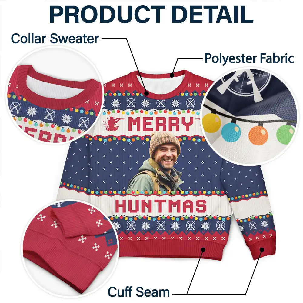 Custom Photo Merry Fishmas - Personalized Unisex Ugly Sweater - Image 7