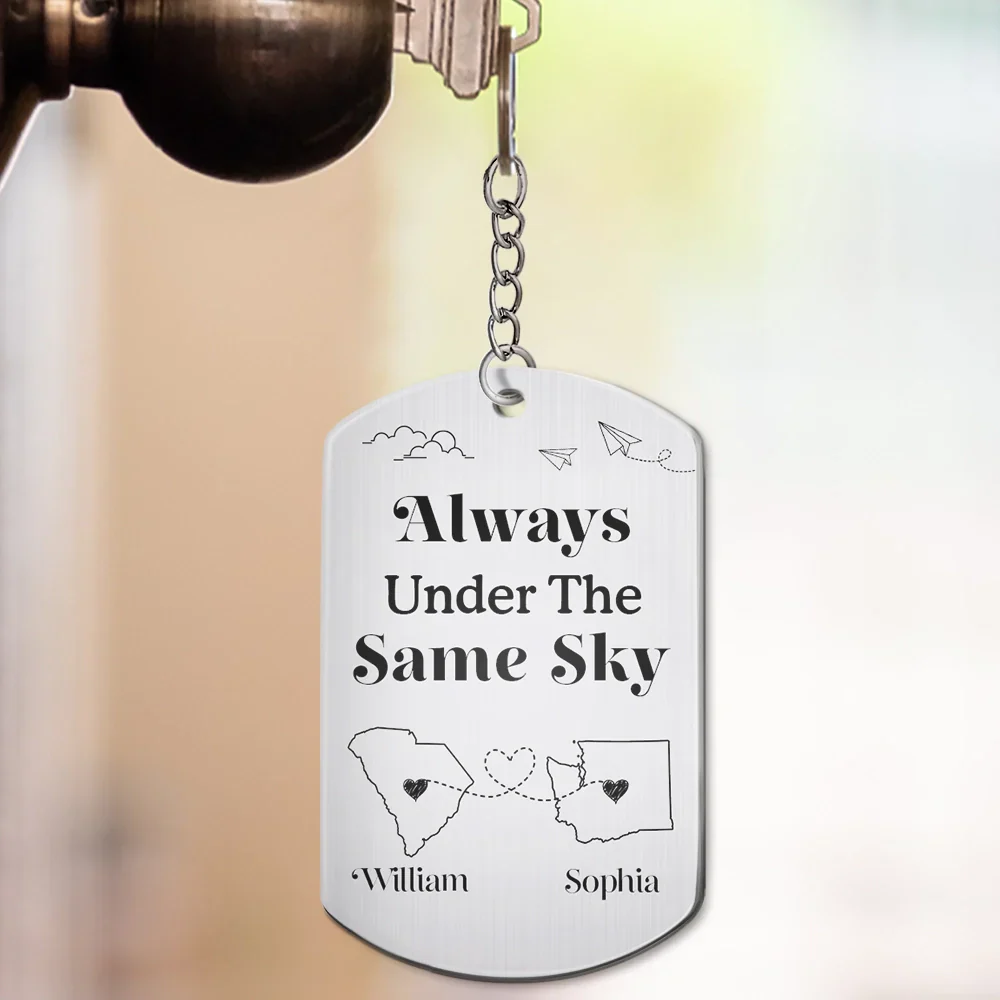 Custom Photo Miles Has Nothing On Us - Personalized Aluminum Keychain - Image 3