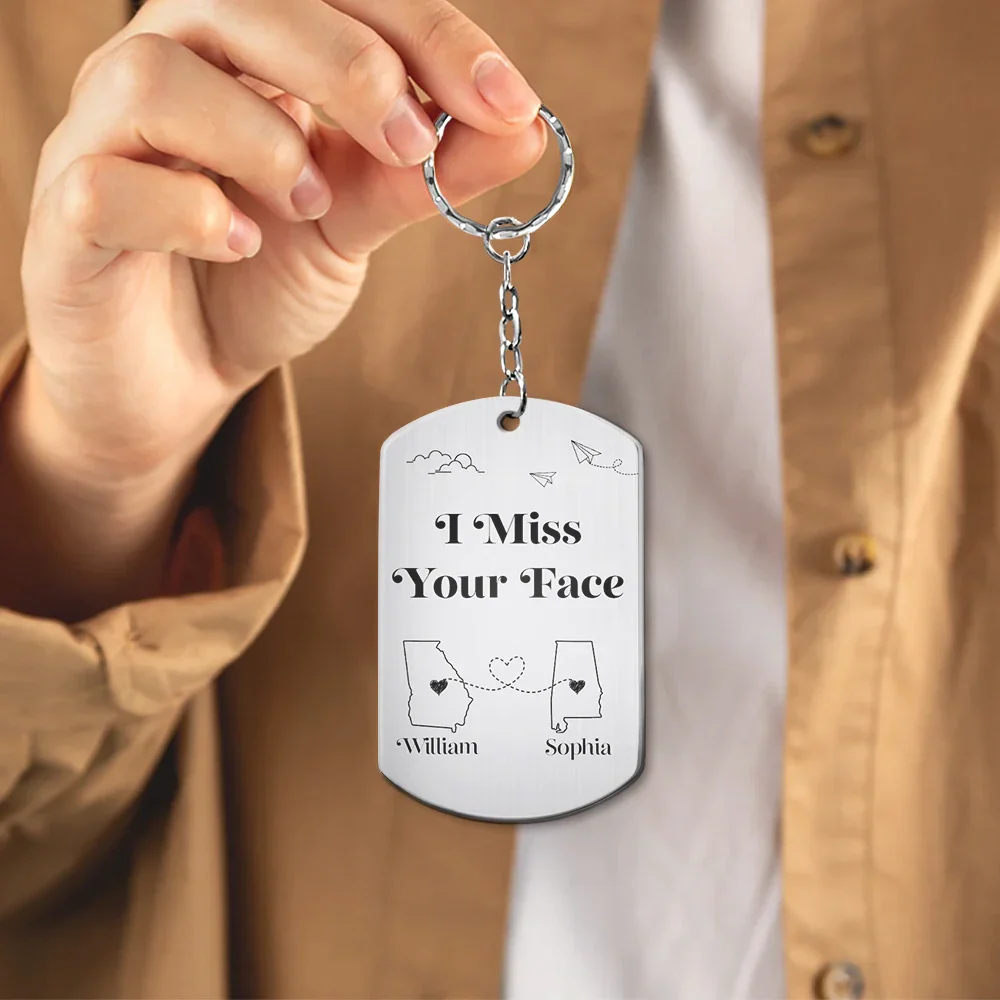 Custom Photo Miles Has Nothing On Us - Personalized Aluminum Keychain - Image 4