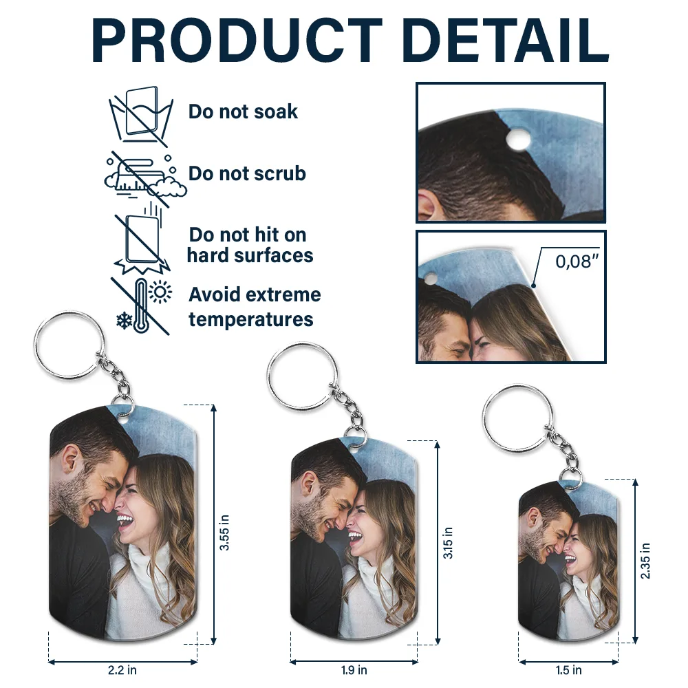 Custom Photo Miles Has Nothing On Us - Personalized Aluminum Keychain - Image 5