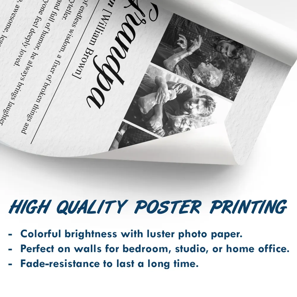 Custom Photo Mom Dad Grandma Grandpa Definition - Personalized Poster - Image 5