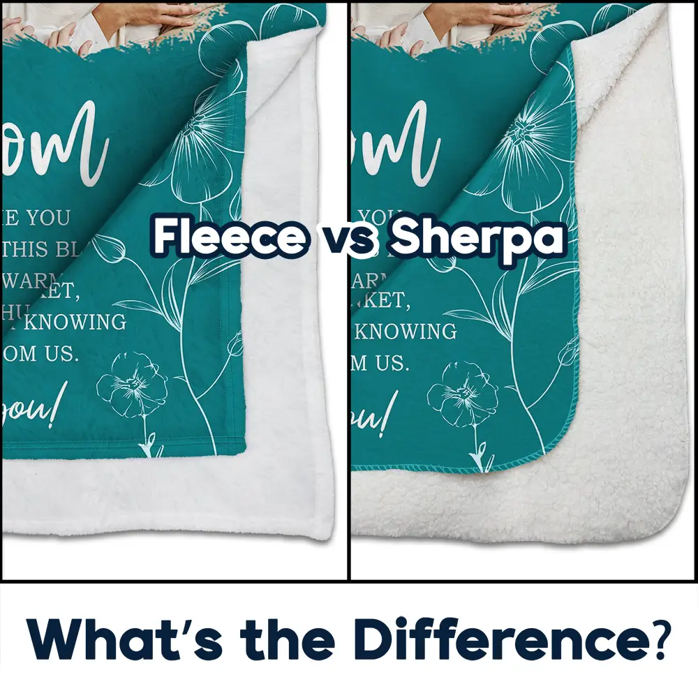 Custom Photo Mom Grandma Every Time You Snuggle This Blanket - Personalized Fleece Blanket, Sherpa Blanket - Image 4
