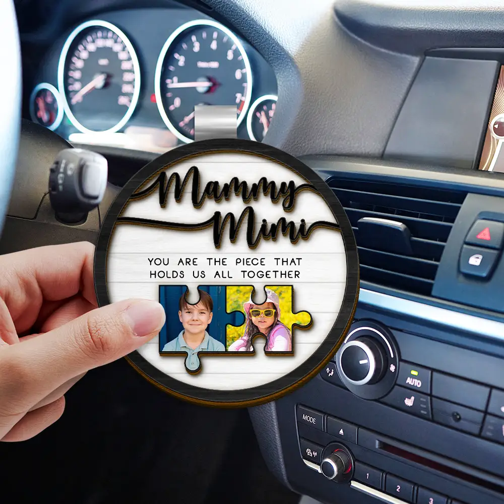 Custom Photo Mom Grandma Piece That Holds Us - Personalized Custom Shaped Car Visor Clip - Image 3