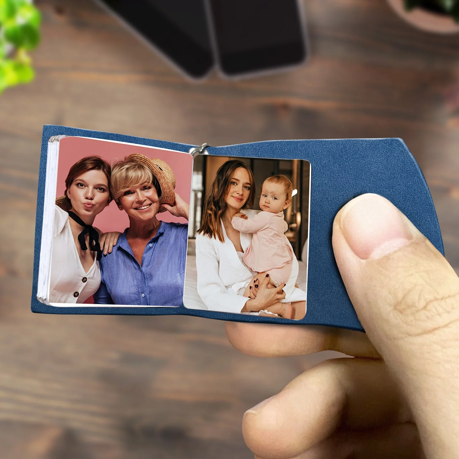 Custom Photo Mom I Love You - Gift For Mother - Personalized Mini Photo Album Keychain - Image 3