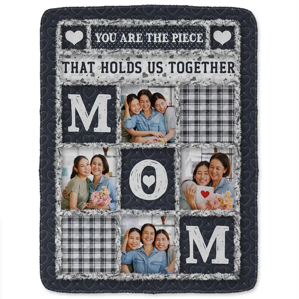 Custom Photo Mom Nana You Are The Piece That Holds Us Together - Personalized Fleece Blanket, Sherpa Blanket - Image 3