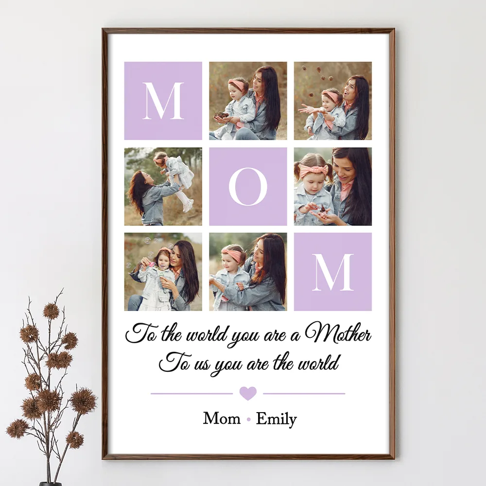 Custom Photo Mom To Us You Are The World - Personalized Poster - Image 5