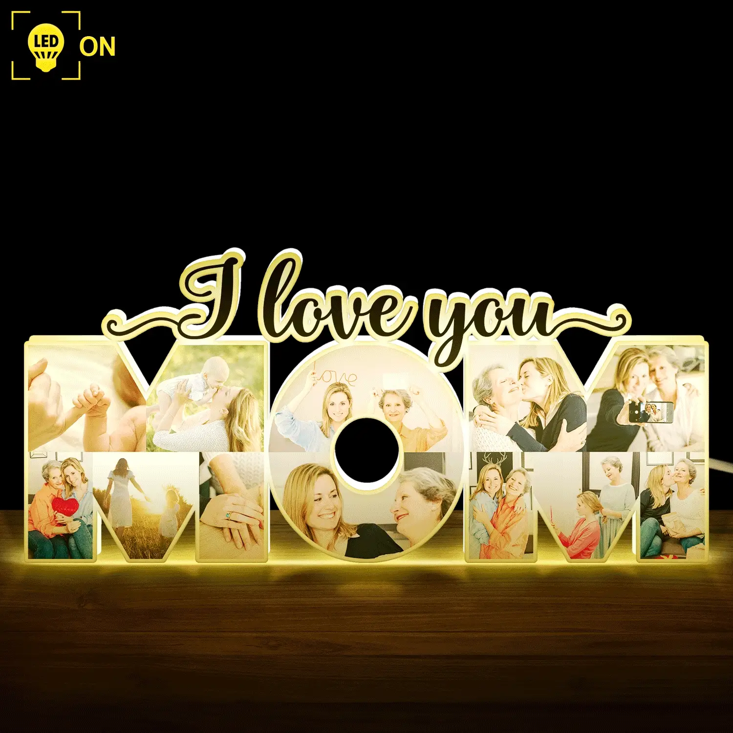 Custom Photo Mom We Love You - Gift For Mother - Personalized Custom Shaped Photo Light Box - Image 2