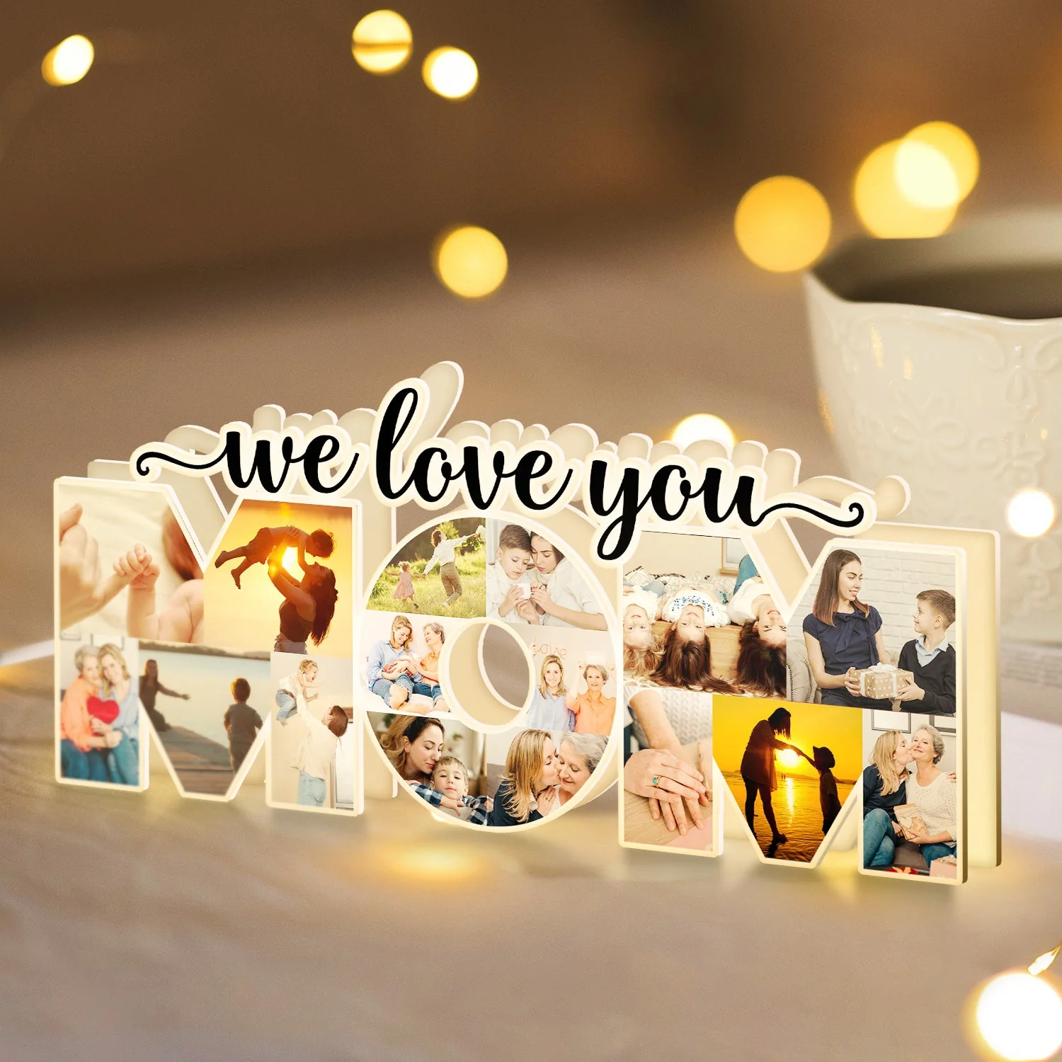 Custom Photo Mom We Love You - Gift For Mother - Personalized Custom Shaped Photo Light Box - Image 4