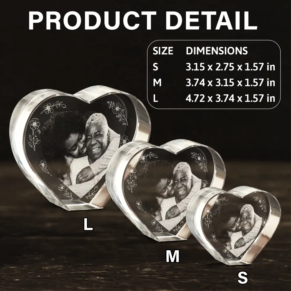 Custom Photo Mom You Are The Heart Of Our Family - Personalized Crystal Heart - Image 6