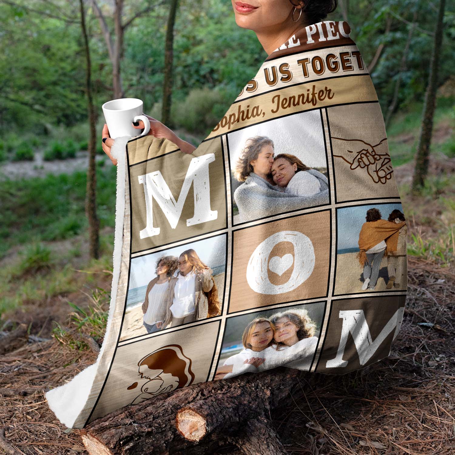Custom Photo Mom You Are The Piece That Holds Us Together - Birthday, Loving Gift For Mother - Personalized Custom Fleece Blanket - Image 5