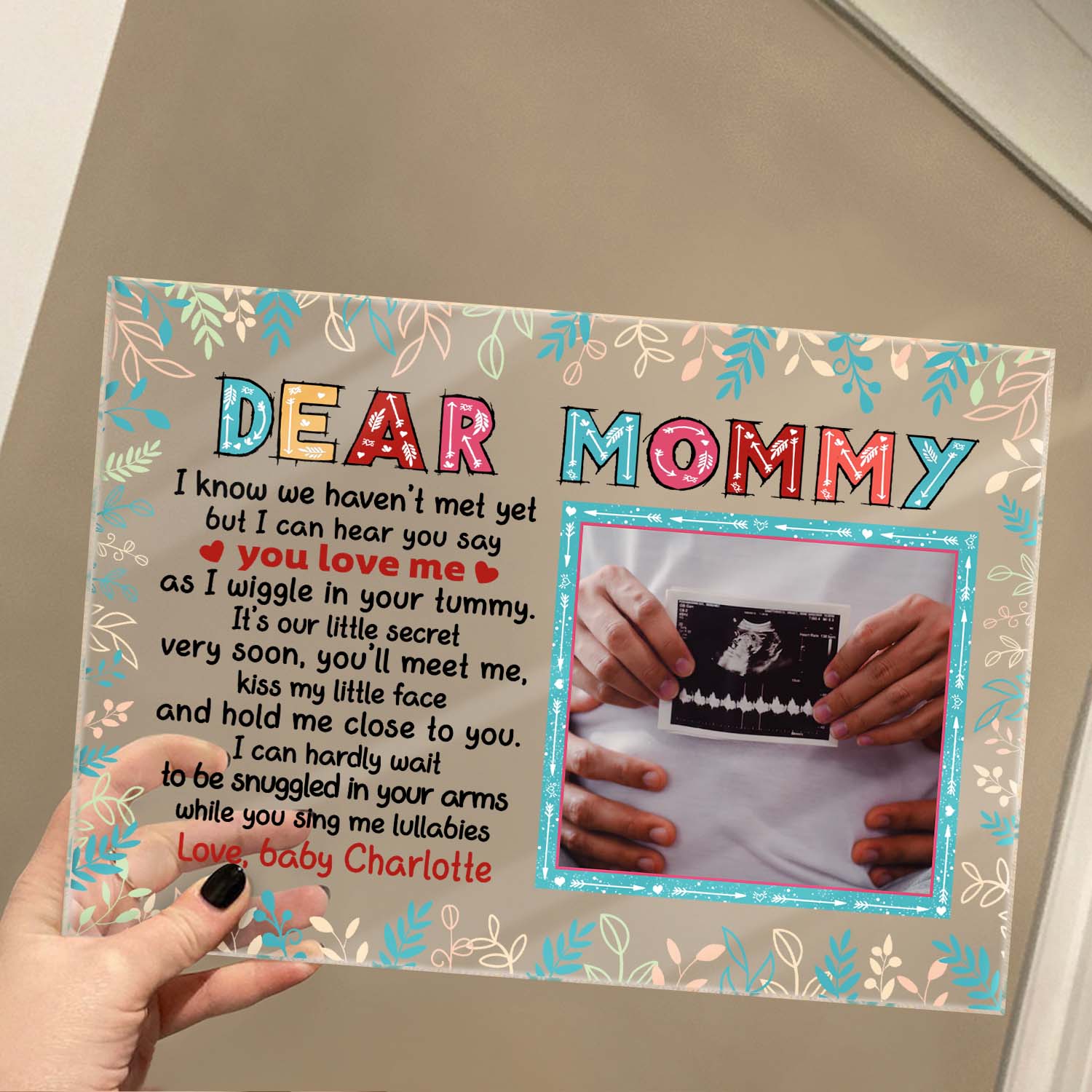 Custom Photo Mommy I Can Hear You Say You Love Me - Loving, Birthday Gift For Mom-To-Be, Mother, Mom - Personalized Custom Horizontal Rectangle Acrylic Plaque - Image 4
